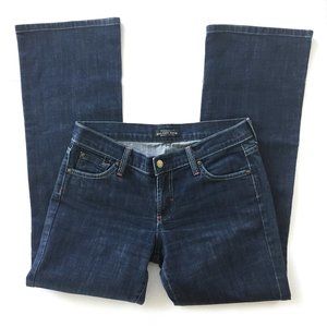 James Cured by Seun James Dark blue boot leg jeans